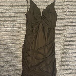 Lucy in the Sky Black Ruched Mini Dress